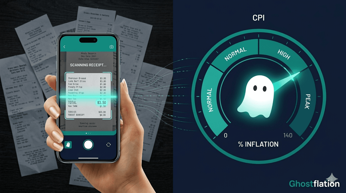 Scanning a receipt and viewing CPI inflation gauge